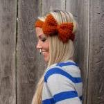 Burnt Orange Bow Headband ..