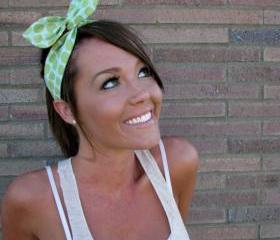 Vintage Inspired Pin Up Dolly Bow Headband With Easy Twist Wire in Amy Butler Fabric