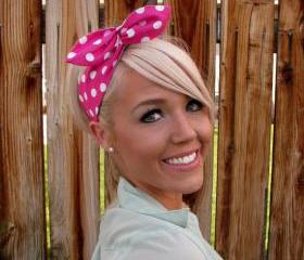Vintage Inspired Pin Up Dolly Bow Headband With Easy Twist