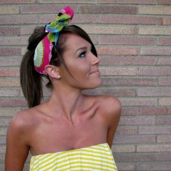 Vintage Inspired Pin Up Dolly Bow Headband With Easy Twist Wire in Designer Fabric