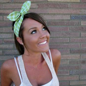 Vintage Inspired Pin Up Dolly Bow Headband With Easy Twist Wire in Amy Butler Fabric